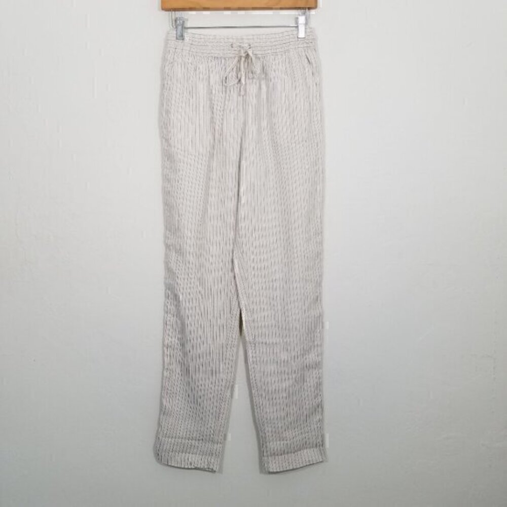 NWT H&M 100% Linen Pull-On Stripes Pants Size XS
